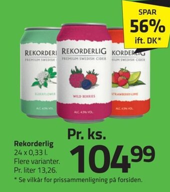 Fleggaard Rekorderlig 24 x 0,33 L. tilbud