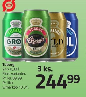 Fleggaard Tuborg 24 x 0,33 L tilbud