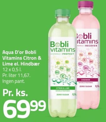 Fleggaard Aqua D'or Bobli Vitamins Citron & Lime el. Hindbær tilbud