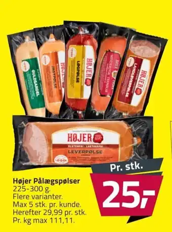 Fleggaard Højer Pålægspølser 225-300 g. tilbud