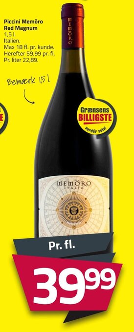 Fleggaard Piccini Memõro Red Magnum tilbud
