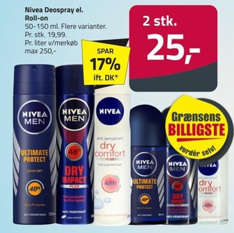 Fleggaard Nivea Deospray el. Roll-on tilbud
