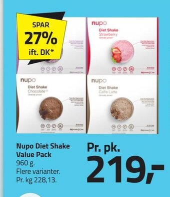 Fleggaard Nupo Diet Shake Value Pack tilbud