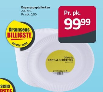 Engangspaptallerken