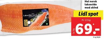 Lidl Hel norsk lakseside med skind tilbud