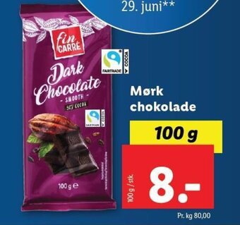 Lidl Mørk chokolade tilbud