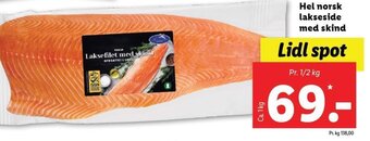 Lidl Hel norsk lakseside med skind tilbud