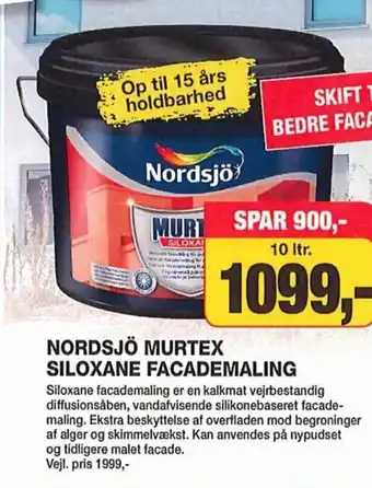 Farveland NORDSJÖ MURTEX SILOXANE FACADEMALING tilbud