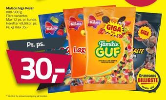 Fleggaard Malaco giga poser tilbud