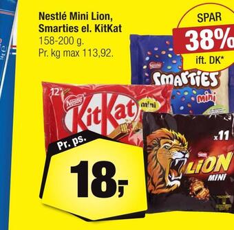 Calle Nestlé mini lion, smarties el. kitkat tilbud