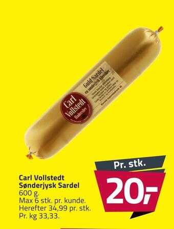 Fleggaard Carl vollstedt sønderjysk sardel tilbud