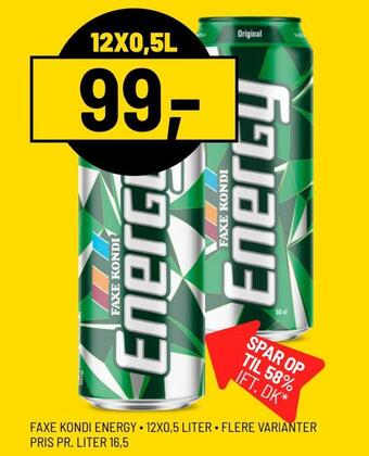 Priss Faxe kondi energy tilbud