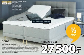 JYSK Høie E250 Elevationsseng 180x200cm tilbud