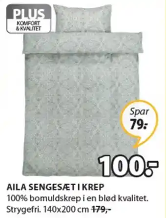 JYSK Aila Sengesæt I Krep 140x200 cm tilbud