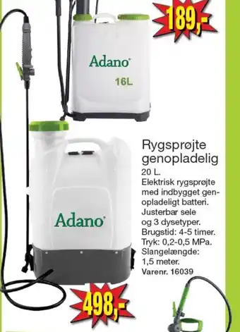 Harald Nyborg Adano tryksprøjte tilbud