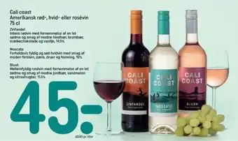 REMA 1000 Cali coast Amerikansk rød-, hvid- eller rosévin 75 cl tilbud