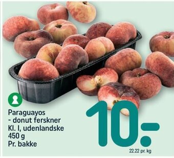 REMA 1000 Paraguayos - donut ferskner KI. I, udenlandske 450 g Pr. bakke tilbud