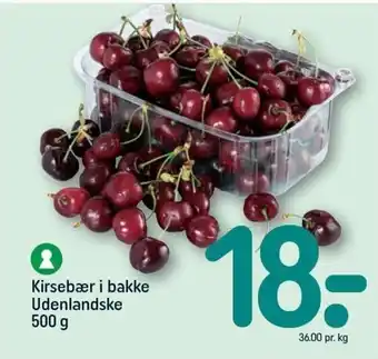 REMA 1000 Kirsebær i bakke Udenlandske 500 g tilbud