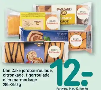 REMA 1000 Dan Cake jordbærroulade, citronkage, tigerroulade eller marmorkage 285-350 g tilbud