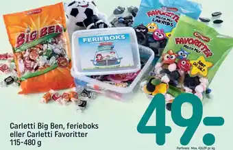 REMA 1000 Carletti Big Ben, ferieboks eller Carletti Favoritter 115-480 g tilbud