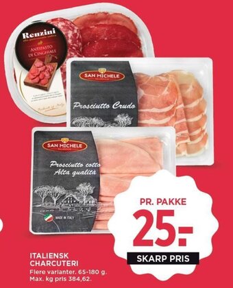 MENY ITALIENSK CHARCUTERI tilbud