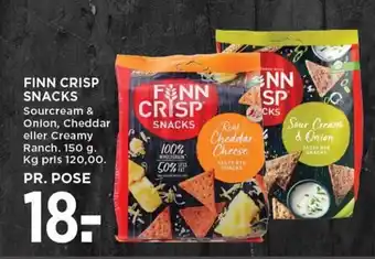 MENY FINN CRISP SNACKS tilbud