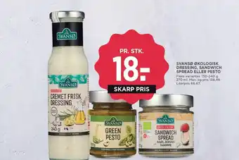 SVANSØ ØKOLOGISK DRESSING, SANDWICH SPREAD ELLER PESTO