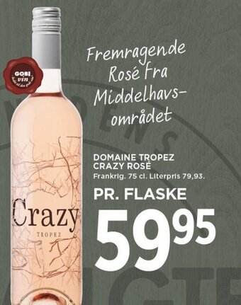 MENY DOMAINE TROPEZ CRAZY ROSÉ tilbud