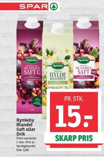 SPAR Rynkeby Blandet Saft eller Drik tilbud