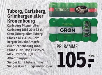 SPAR Tuborg, Carlsberg, Grimbergen eller Kronenbourg tilbud