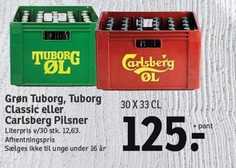 SPAR Grøn Tuborg, Tuborg Classic eller Carlsberg Pilsner tilbud