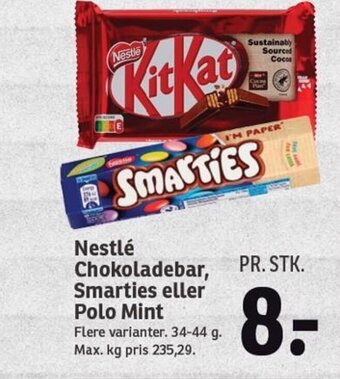 SPAR Nestlé Chokoladebar, Smarties eller Polo Mint tilbud