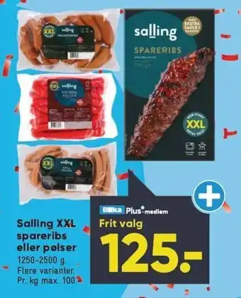 Bilka Salling xxl spareribs eller pølser tilbud