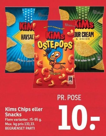 SPAR Kims Chips eller Snacks tilbud