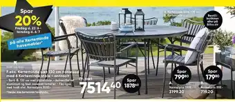 Bilka Kerteminde sæt 130 cm nonwood med 6 kerteminde stole - antracit tilbud