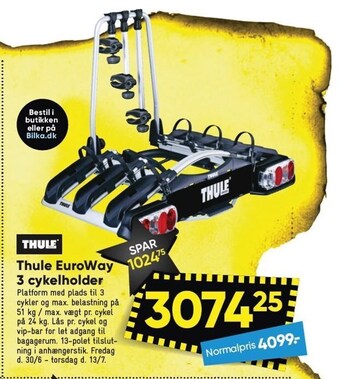 Bilka Thule euroway 3 cykelholder tilbud