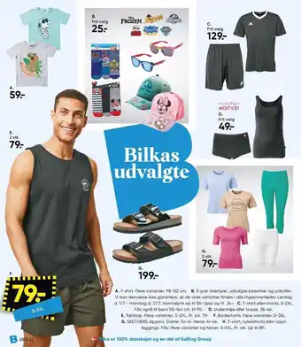 Bilka T-shirt, 3-pak strømper, shorts, undertrøje, trusse, tanktop, badeshorts, skechers slippers, cykelshorts eller capri leggings tilbud