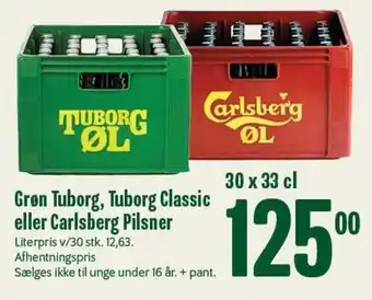 Min Købmand Grøn Tuborg, Tuborg Classic 00 eller Carlsberg Pilsner tilbud
