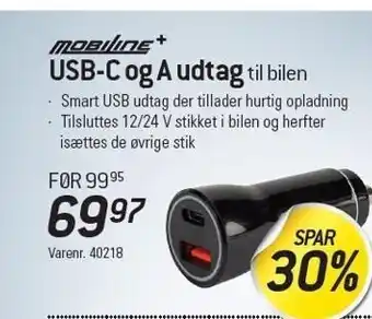 Thansen Mobiline usb-c og a udtag tilbud