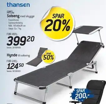 Thansen Camp+nature solseng el. hynde tilbud