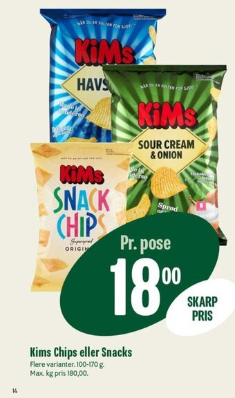 Min Købmand Kims Chips eller Snacks tilbud