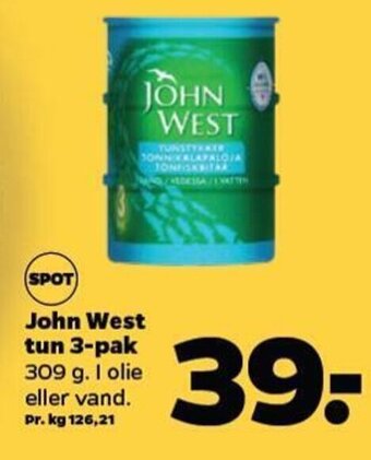 Netto John West tun 3-pak tilbud