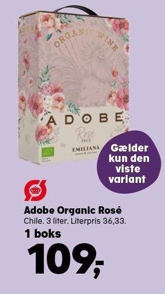 Kvickly Adobe organic rosé tilbud