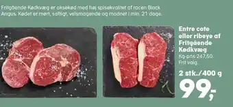 Entre cote eller ribeye af fritgående kødkvæg