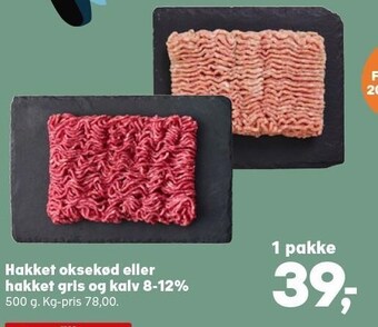 Kvickly Hakket oksekød eller hakket gris og kalv 8-12% tilbud