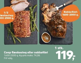 Kvickly Coop flæskesteg eller nakkefilet tilbud