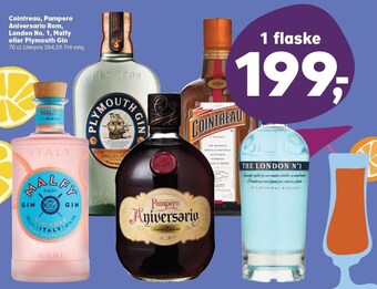Kvickly Cointreau, pampero aniversario rom, london no. 1, malfy eller plymouth gin tilbud