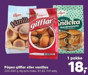 Kvickly Pågen gifflar eller vanillas tilbud