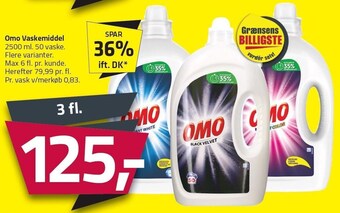 Fleggaard Omo vaskemiddel 3 fl. tilbud