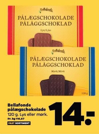 Netto Bellafonde pålægschokolade tilbud